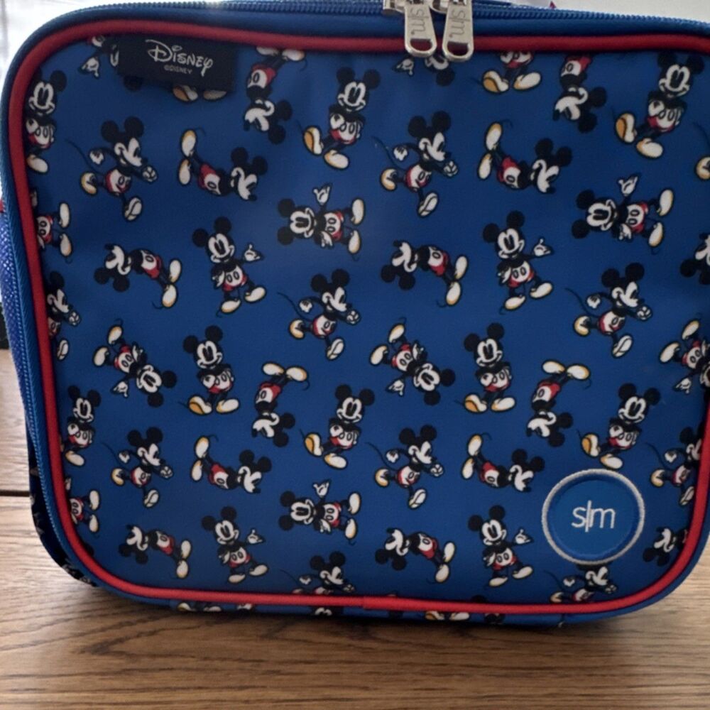 Disney Mickey Mouse Blue Lunch Bag Set with Snack Bag & Ice Pack for Kids